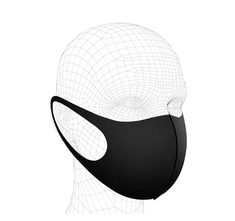 2 Pack Adult Reusable Fabric Face Masks-Black