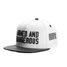 Armed & Dangerous White Snapback Cap