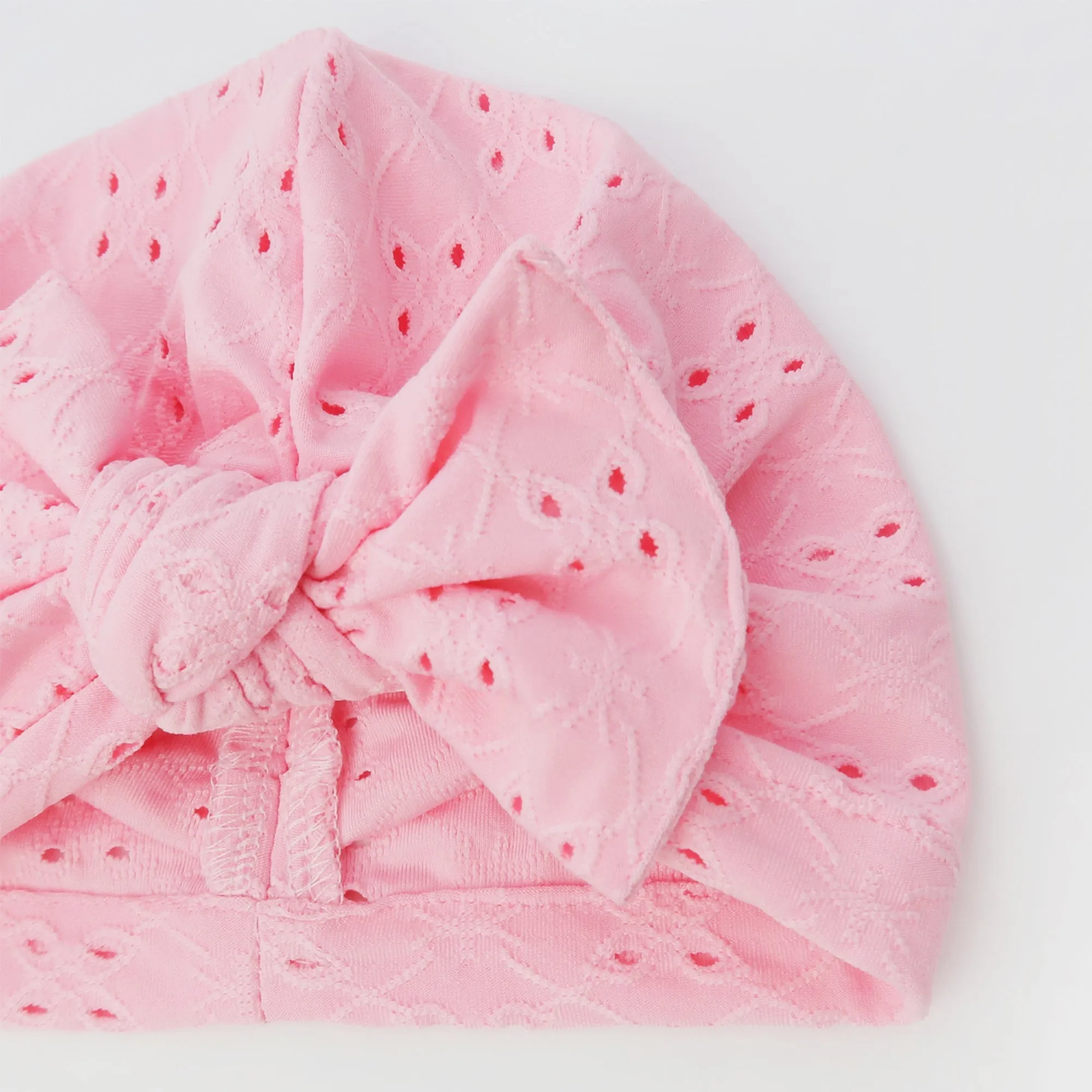 Baby Eyelet Turban Hat Headband | Pink