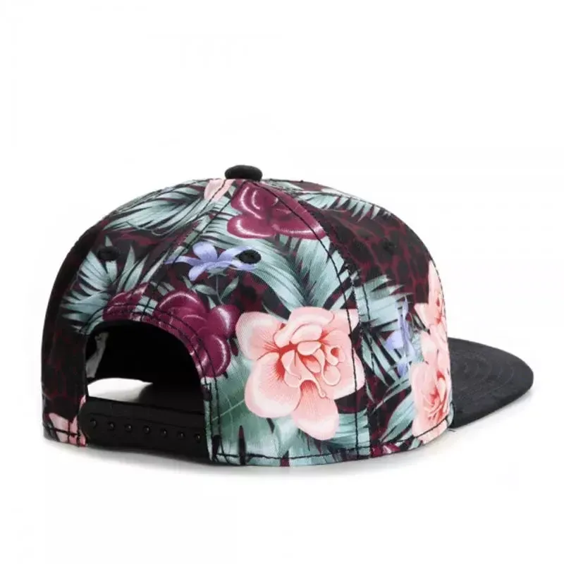 Bonjour Paris Floral Snapback Cap