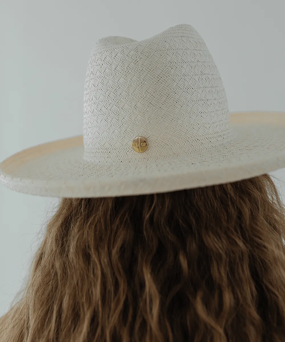 Cara Loren Straw Hat - White BLEMISHED