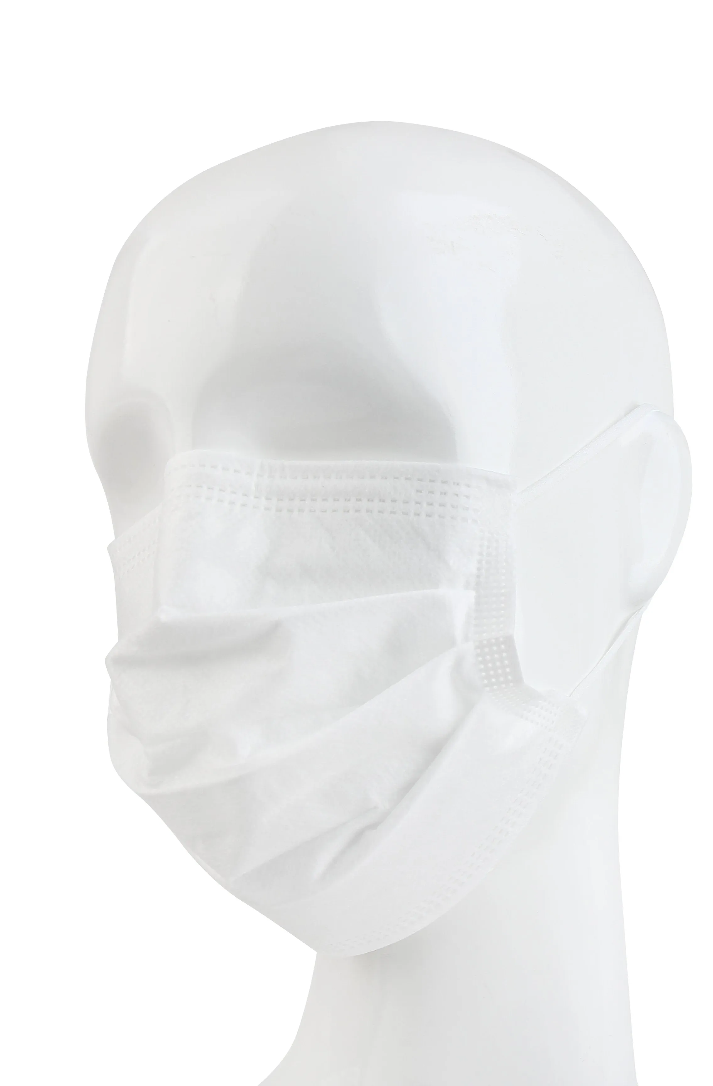 Disposable 3 Ply Face Mask in white, 50 PK (non-medical)