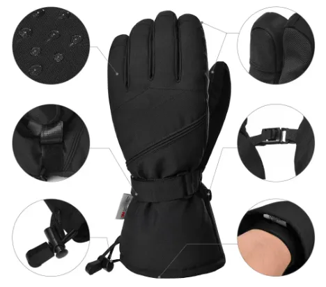 Durable Men's Gloves with Adjustable and Waterproof Features