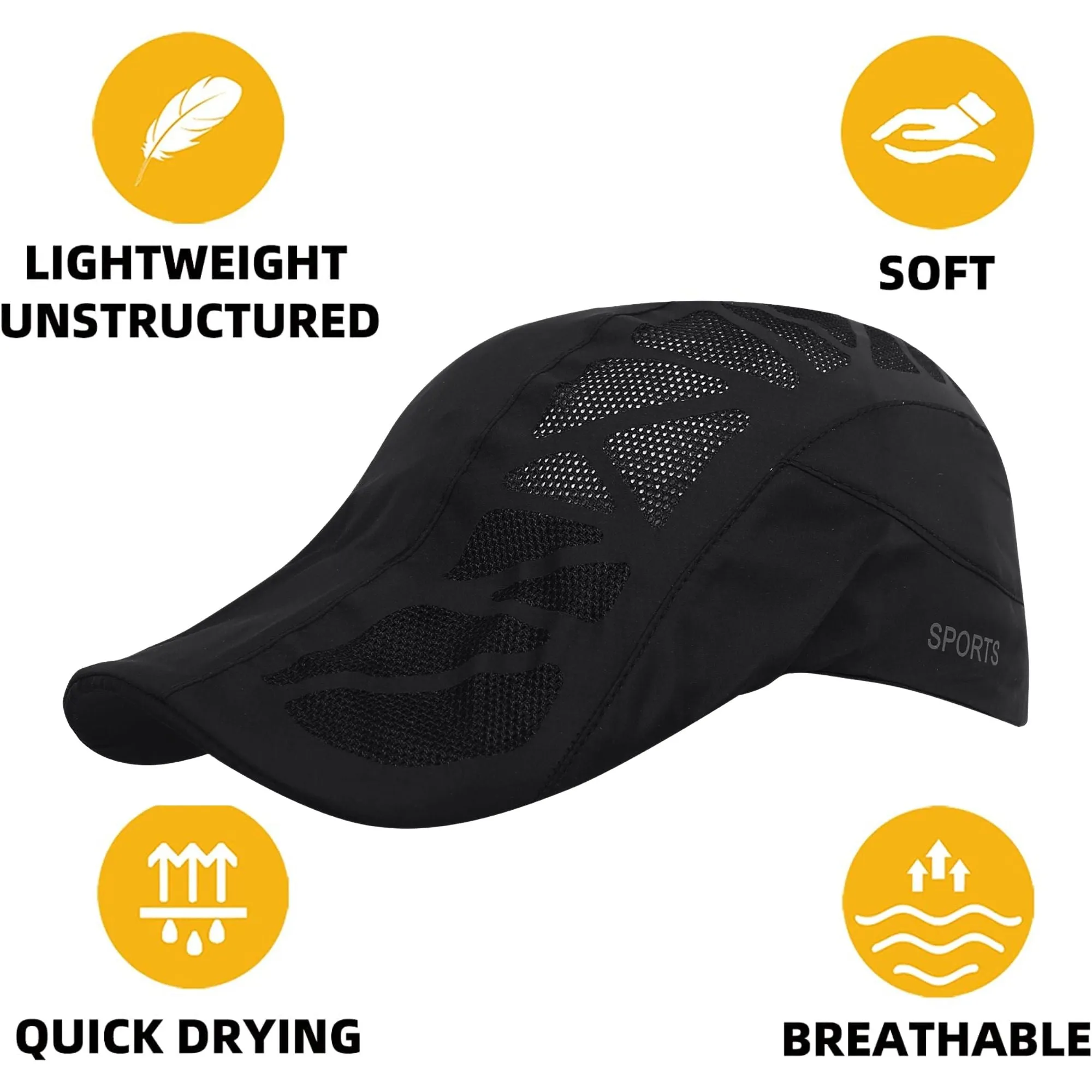 FabSports Quick Dry Caps / Hats for Men & Women, Ideal for Outdoor sports with UV protection, Adjustable size(56-59 cm)