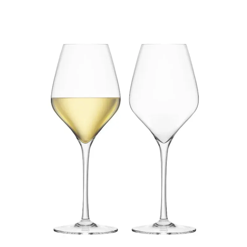 Final Touch White Lead Free Crystal Wine & Champagne Glasses | Set of 2 | 3.5 x 9.4 inches