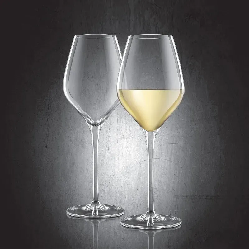 Final Touch White Lead Free Crystal Wine & Champagne Glasses | Set of 2 | 3.5 x 9.4 inches