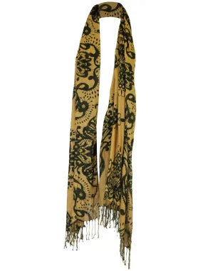 Gentle Fawn Arista Brown Butterscotch Print Twisted Fringed Fashion Scarf