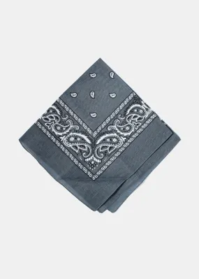 Grey Paisley Print Bandana