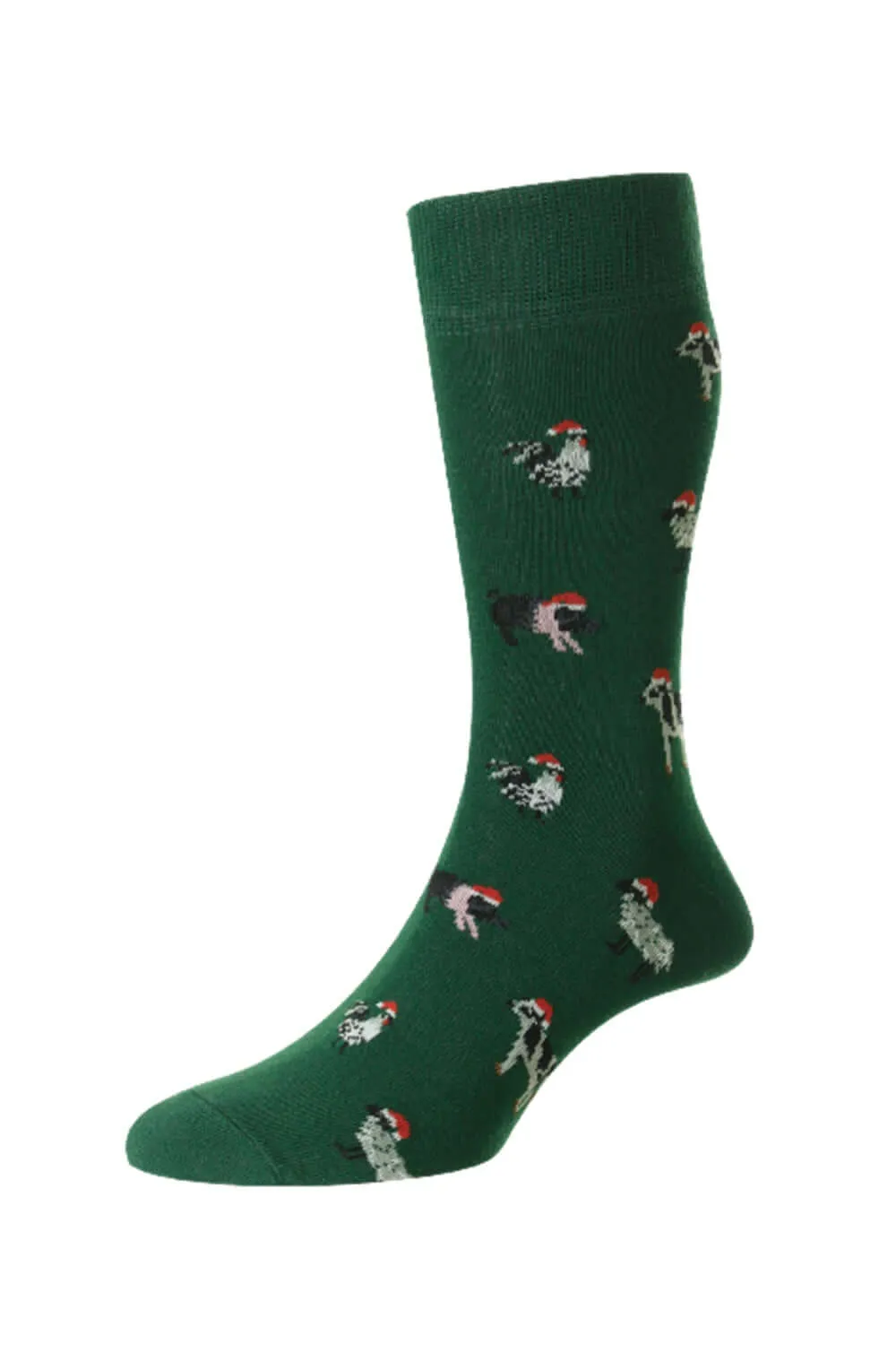 HJ Hall Animals In Christmas Hats Rich Cotton Socks