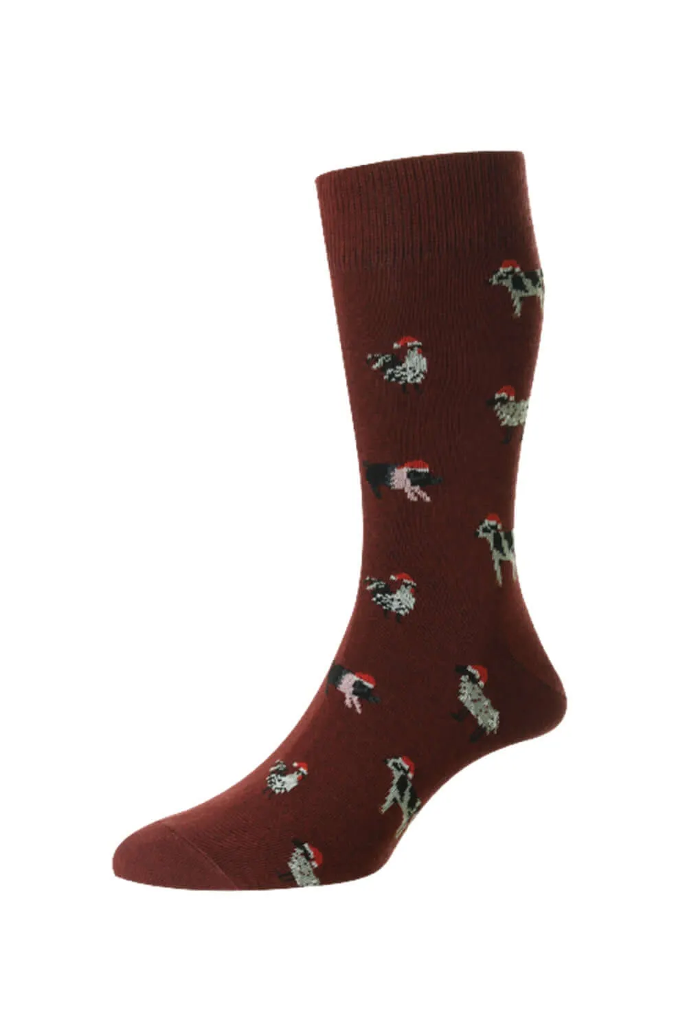 HJ Hall Animals In Christmas Hats Rich Cotton Socks