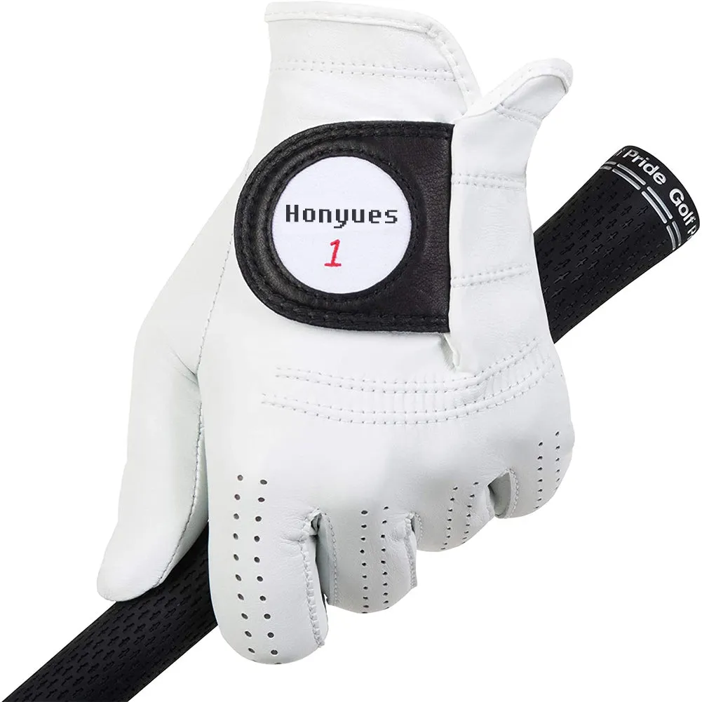 Honyues Golf Gloves - Premium Quality Leather Long-Lasting Durable Golf Glove