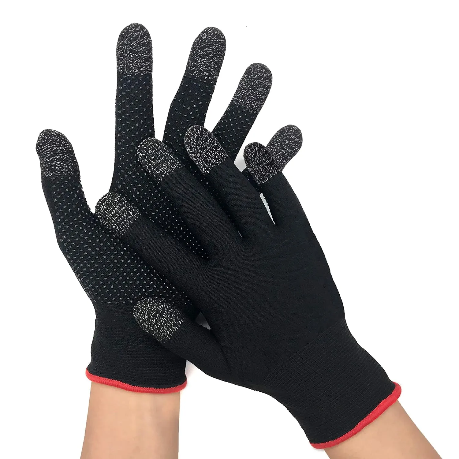 Kuber Industries Non-Slip Warm Five-Finger Touch screen Gaming Gloves (MH-TG001)- Black (Pack Of 5)