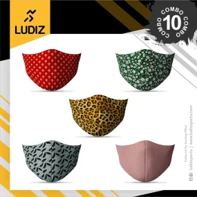 Ludiz Premium Designer Face Masks 5 in 1 Combo – Combo 10