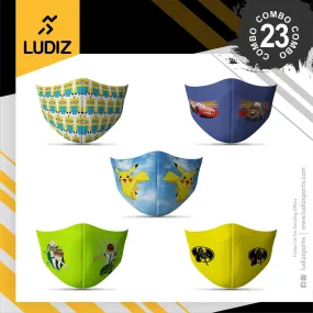 Ludiz Premium Designer Face Masks 5 in 1 Combo – Combo 23