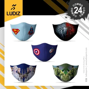 Ludiz Premium Designer Face Masks 5 in 1 Combo – Combo 24