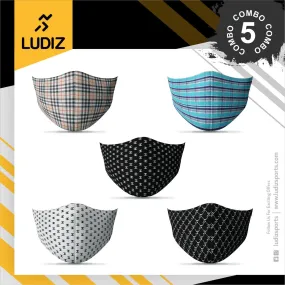 Ludiz Premium Designer Face Masks 5 in 1 Combo – Combo 5