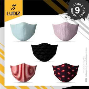 Ludiz Premium Designer Face Masks 5 in 1 Combo – Combo 9