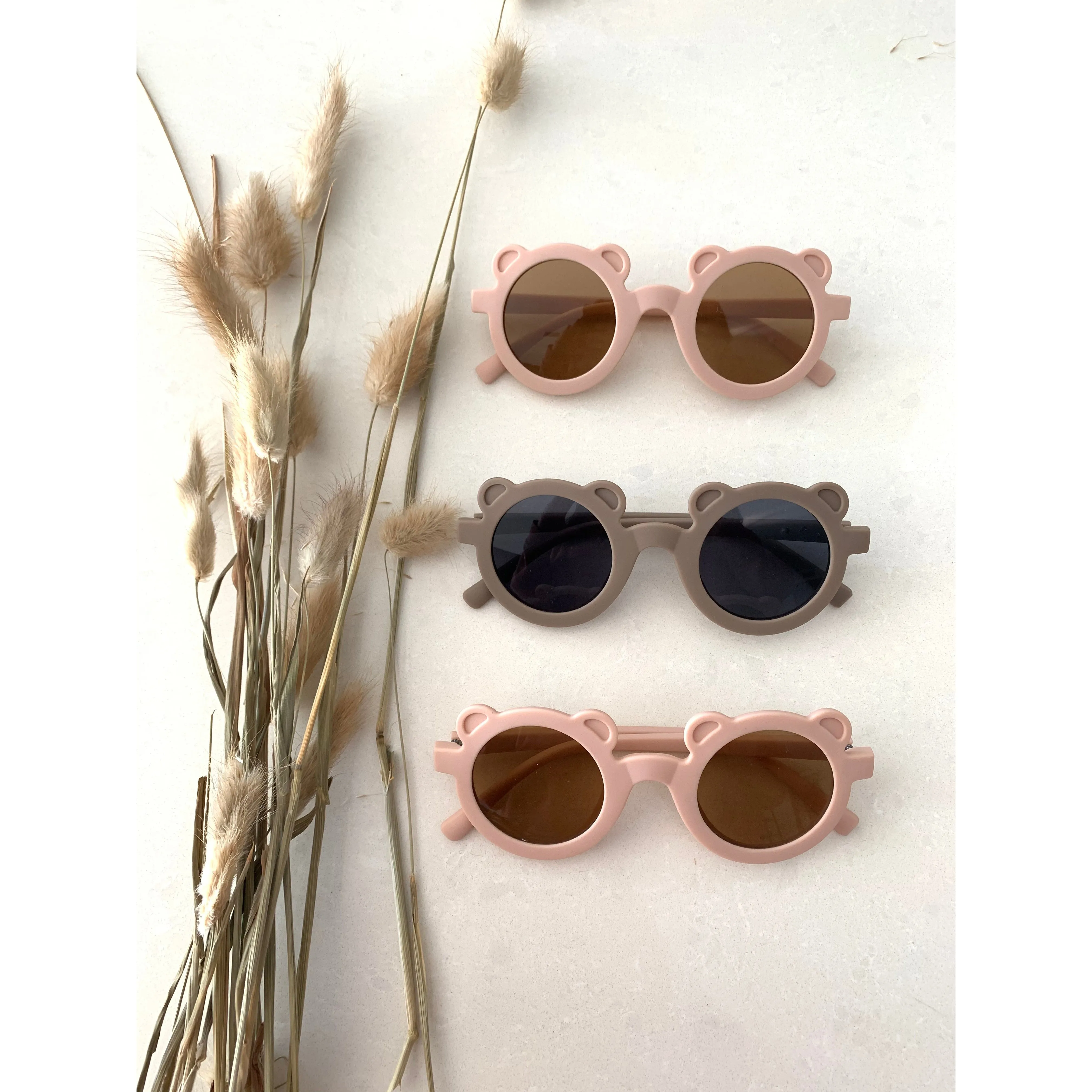 My Little Sunnies Round Bear Sunglasses Coffee Matte