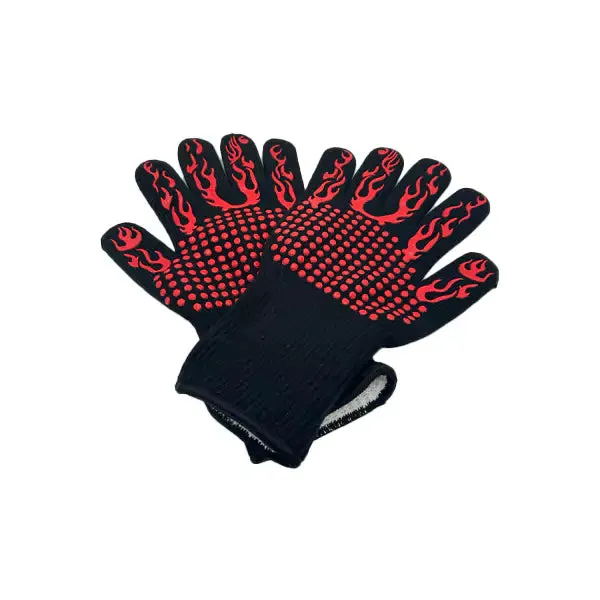 🔥RED Grill Master Grade Extreme Heat Resistant, Silicone Non-slip Gloves 13" for BBQ, Oven Mitts, Baking 🍖🥘