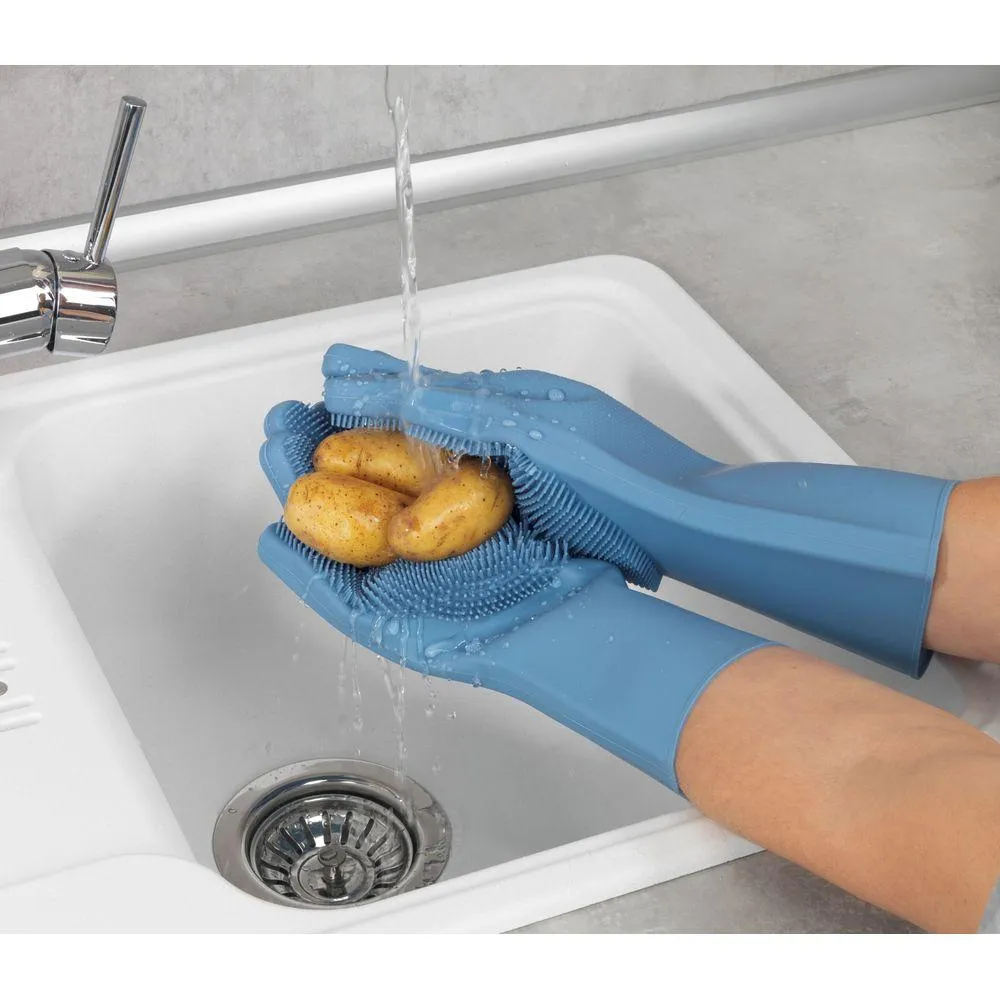 Rena Silicone Cleaning Gloves 2 Pack Blue