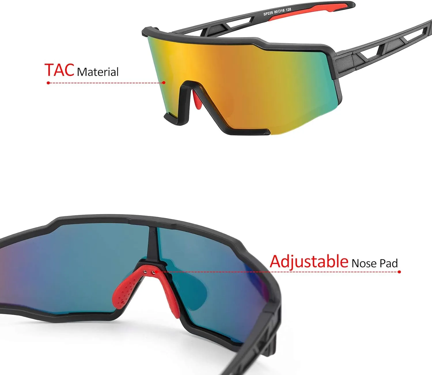 ROCKBROS Polarized Cycling Sunglasses UV400 Protection Lightweight Durable