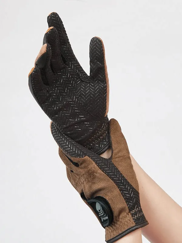 Silicone  Non-slip Equestrian Gloves with Velcro / Riding Gloves - SF0886