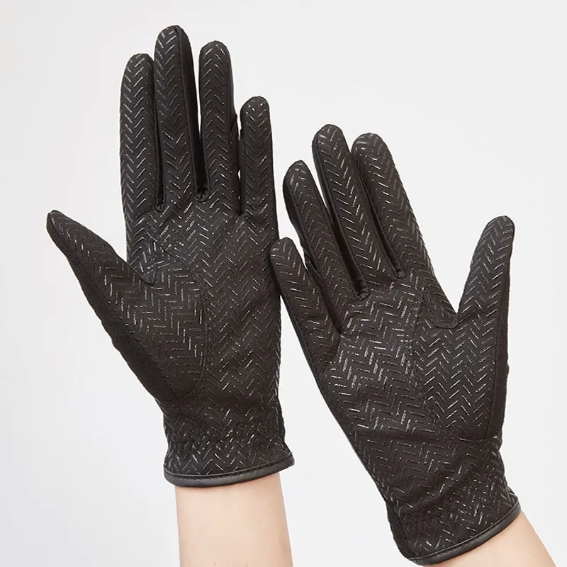 Silicone  Non-slip Equestrian Gloves with Velcro / Riding Gloves - SF0886