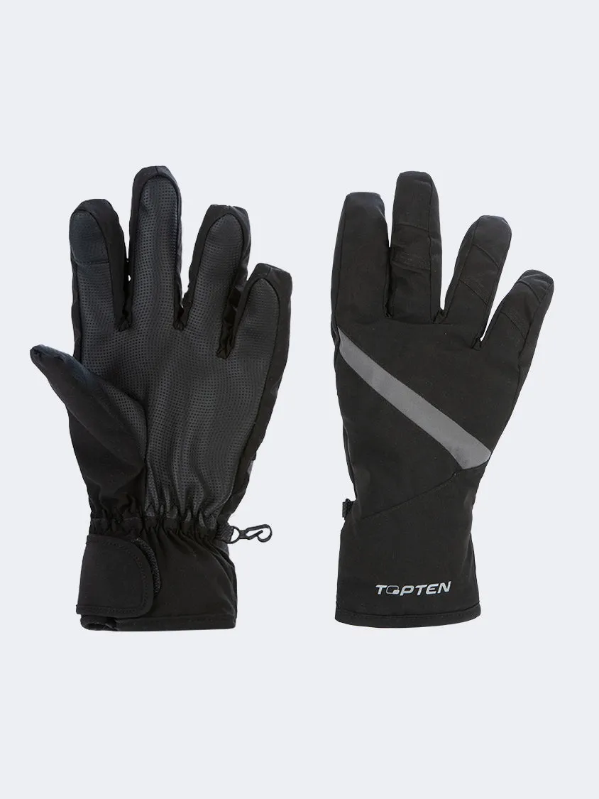 Top Ten Durable Men Skiing Gloves Black/Dark Grey