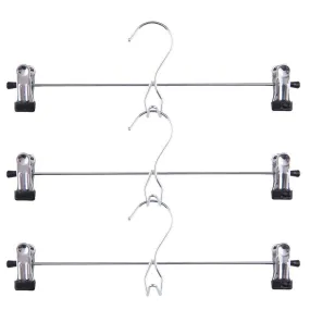 Tosnail 12 Pack Add-On Hangers Stackable Hangers Metal Pants Skirt Hangers Cascading Hangers with 2-Adjustable Clips