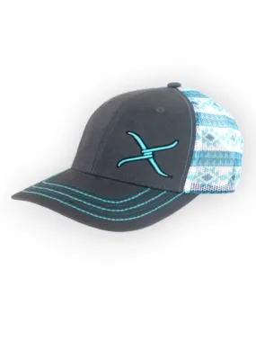 Twisted X Light Blue Cap Aztec Printed Mesh