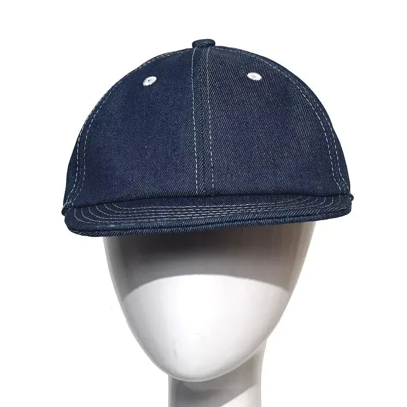 Vintage Denim Short Visor Snapback Cap