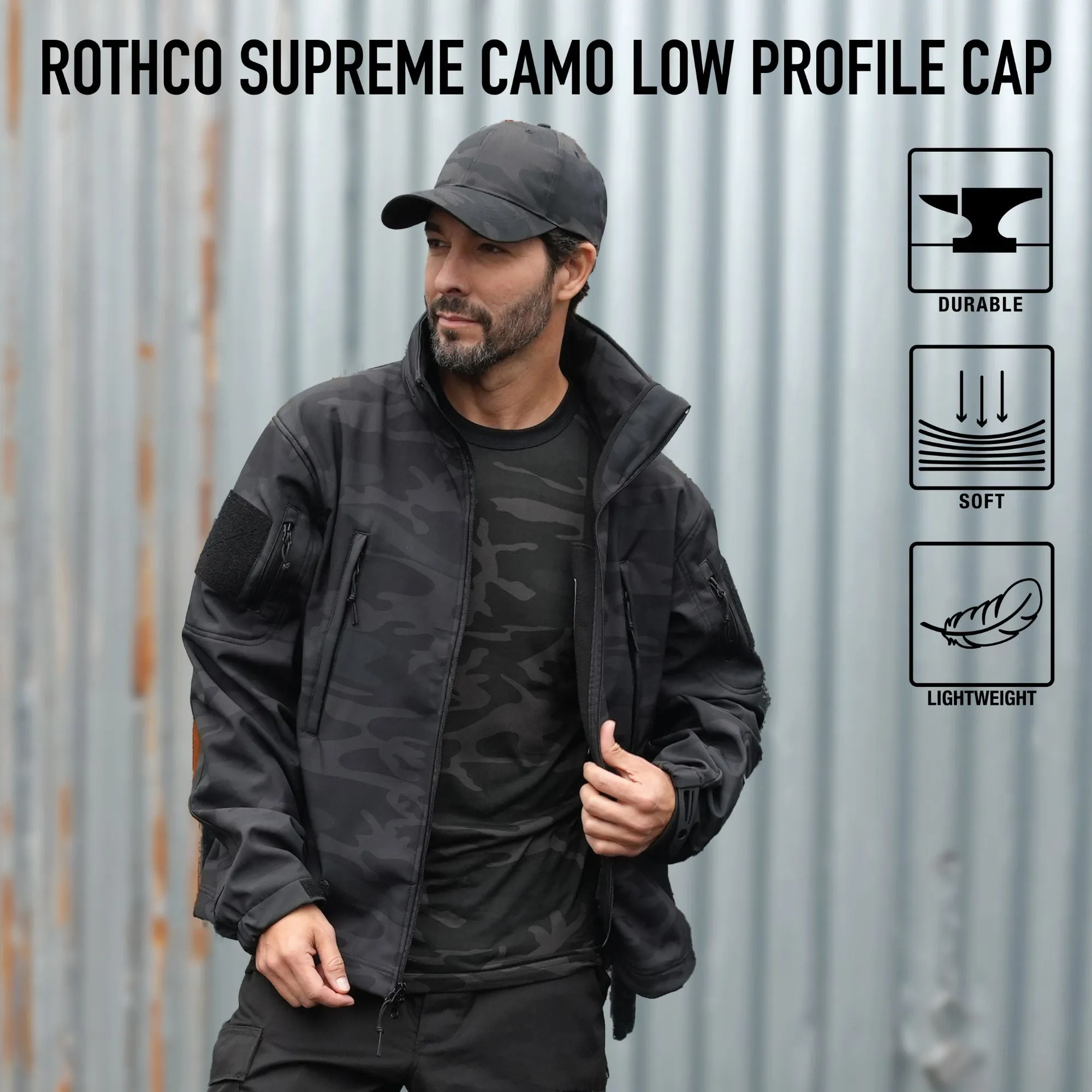 Woodland Camouflage - Military Low Profile Adjustabe Baseball Cap