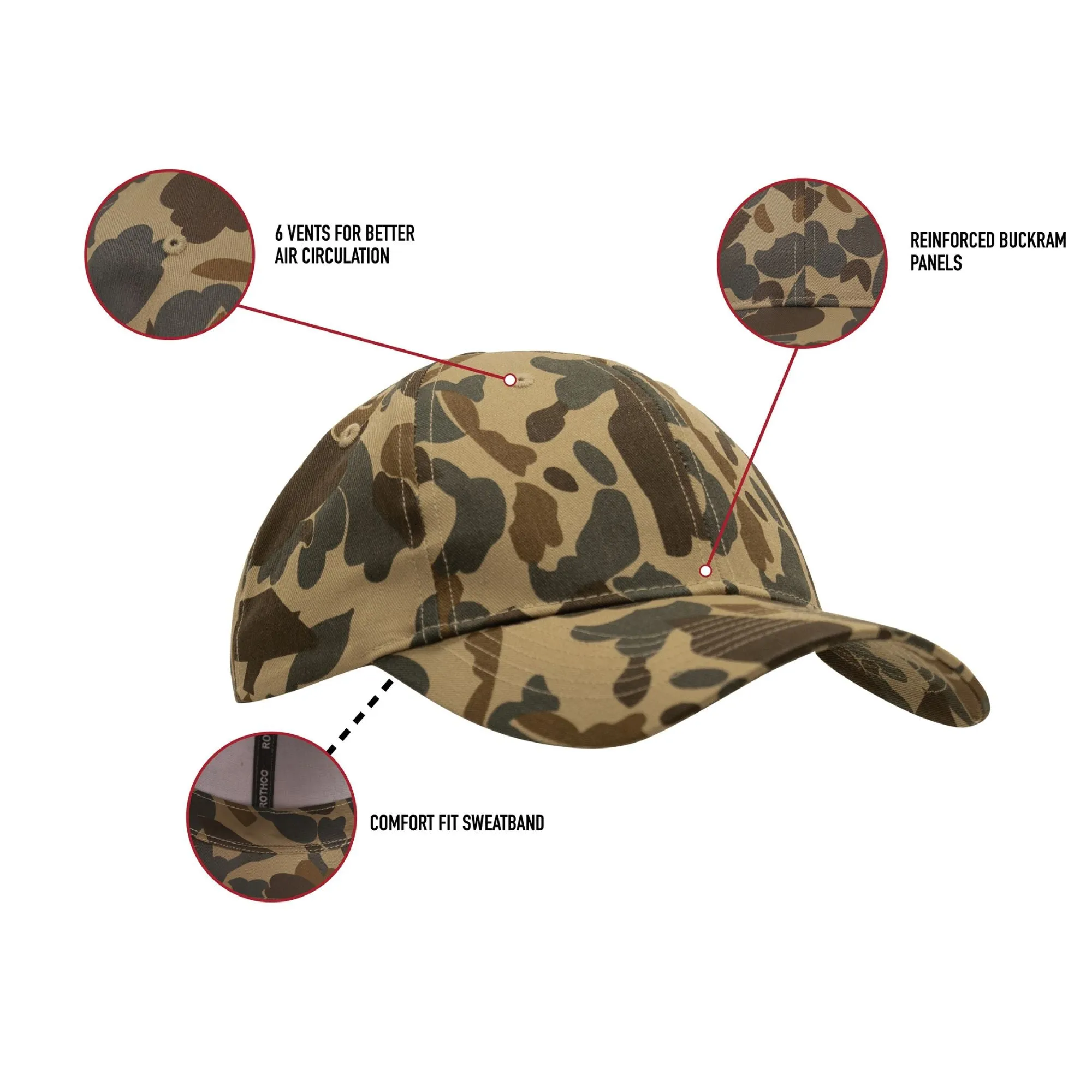 Woodland Camouflage - Military Low Profile Adjustabe Baseball Cap